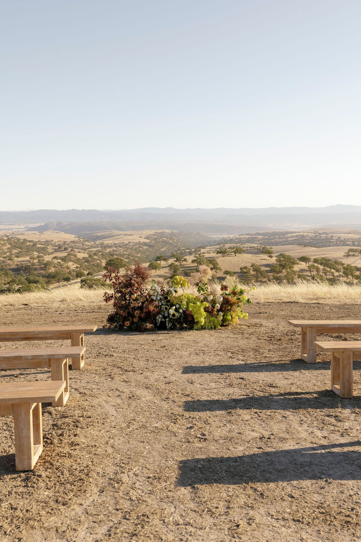 Ceremony benches on the ridge above the valley